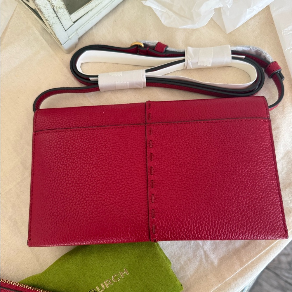 375+tory burch McGraw Wallet Crossbody  Red Color - Picture 5 of 12